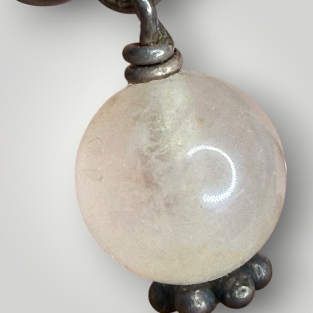Vintage Tiger Eye Gemstone Chip Necklace Sterling Silver 925 Yellow Jade Pendant - Picture 7 of 13